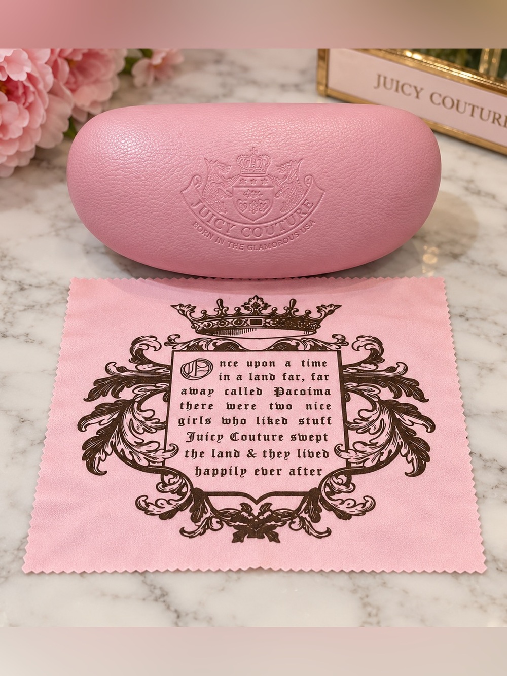 Vintage Juicy Couture Pink Sunglasses Case and Lens Cloth